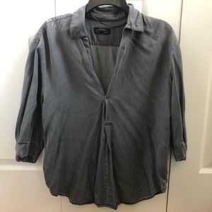 Zara Oversized Grey Denim Top